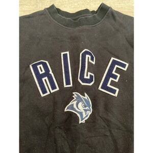 Mens Fall Rush Rice Owls Crewneck Sweatshirt Pullover Blue White Size S